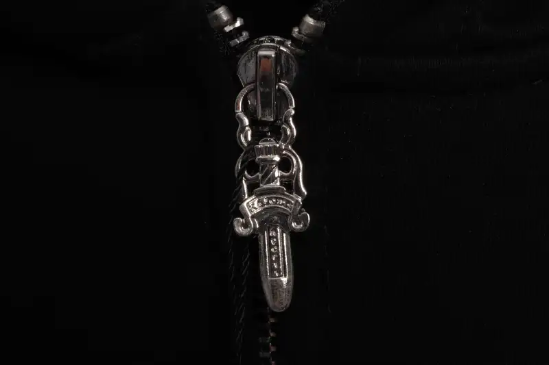 CHROME HEARTS Red Triple Cross Zip Up Hoodie