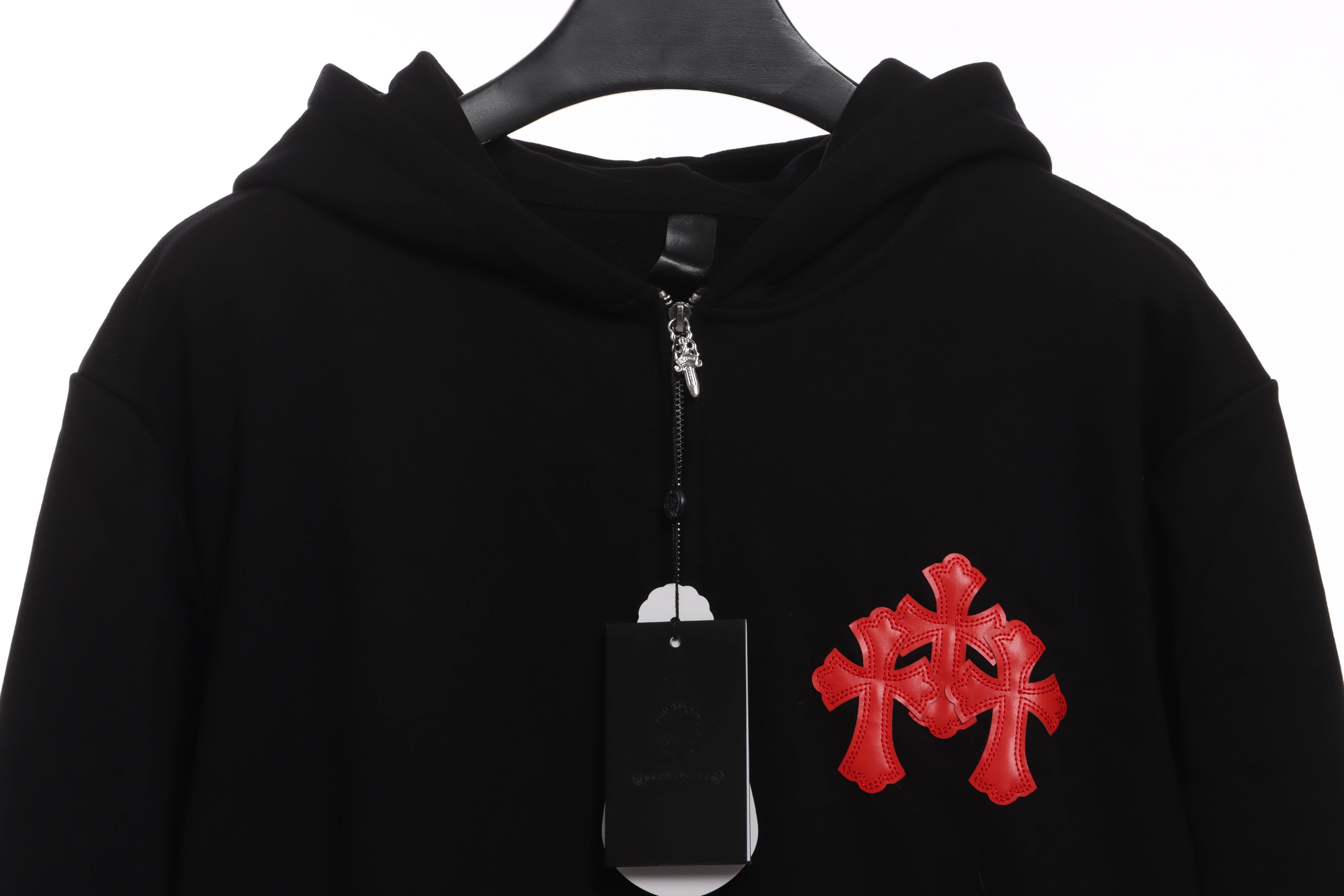 CHROME HEARTS Red Triple Cross Zip Up Hoodie