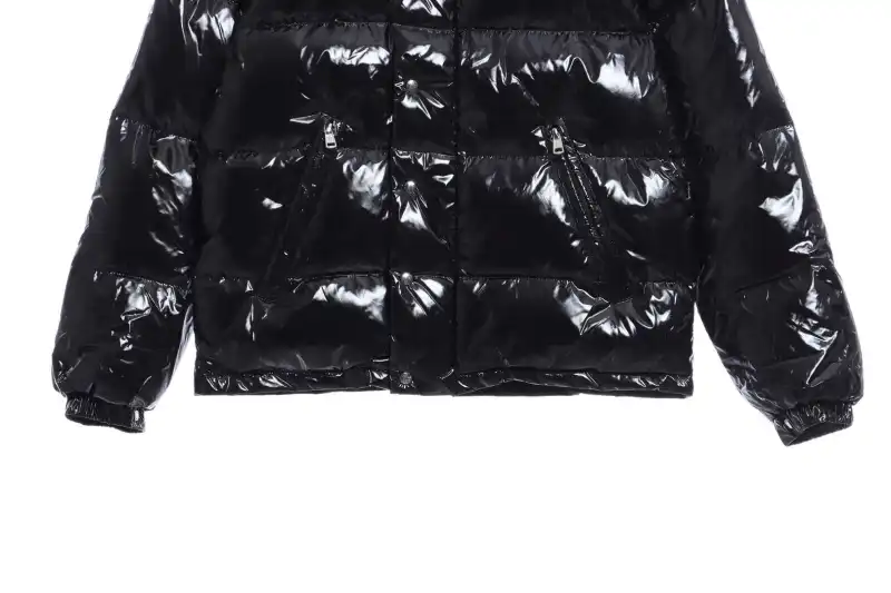 Moncler Lacquered Short Down Jacket Black