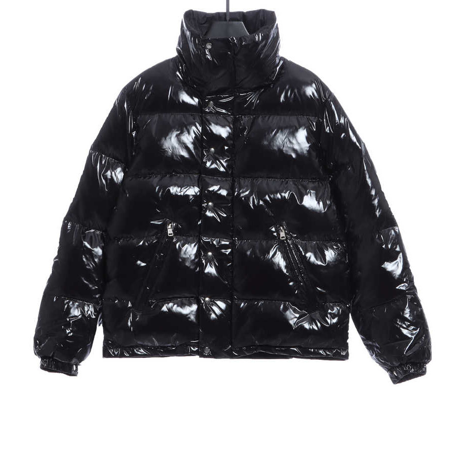 Moncler Lacquered Short Down Jacket Black