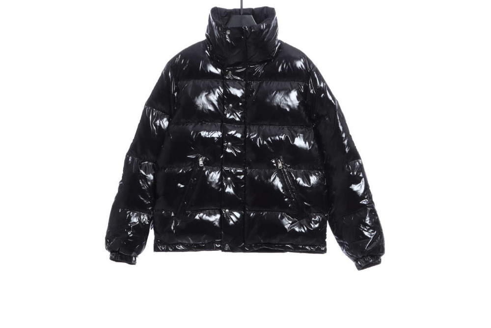 Moncler Lacquered Short Down Jacket Black