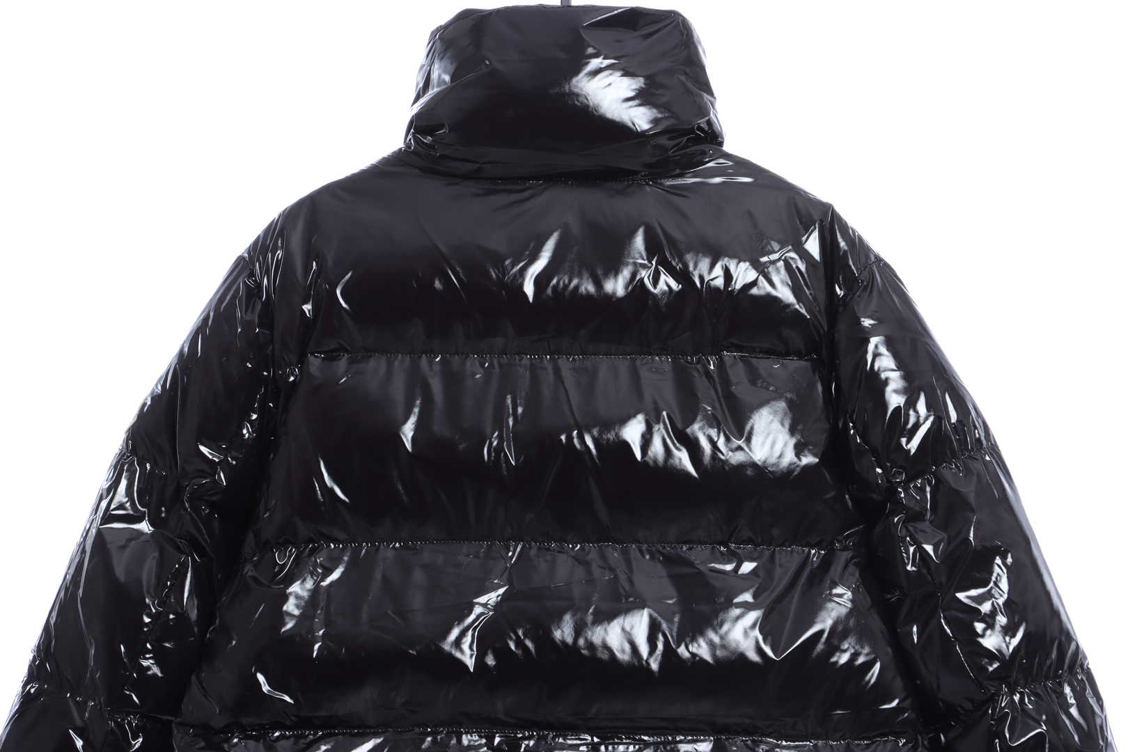 Moncler Lacquered Short Down Jacket Black