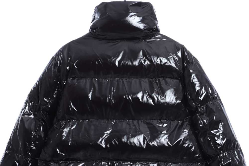 Moncler Lacquered Short Down Jacket Black
