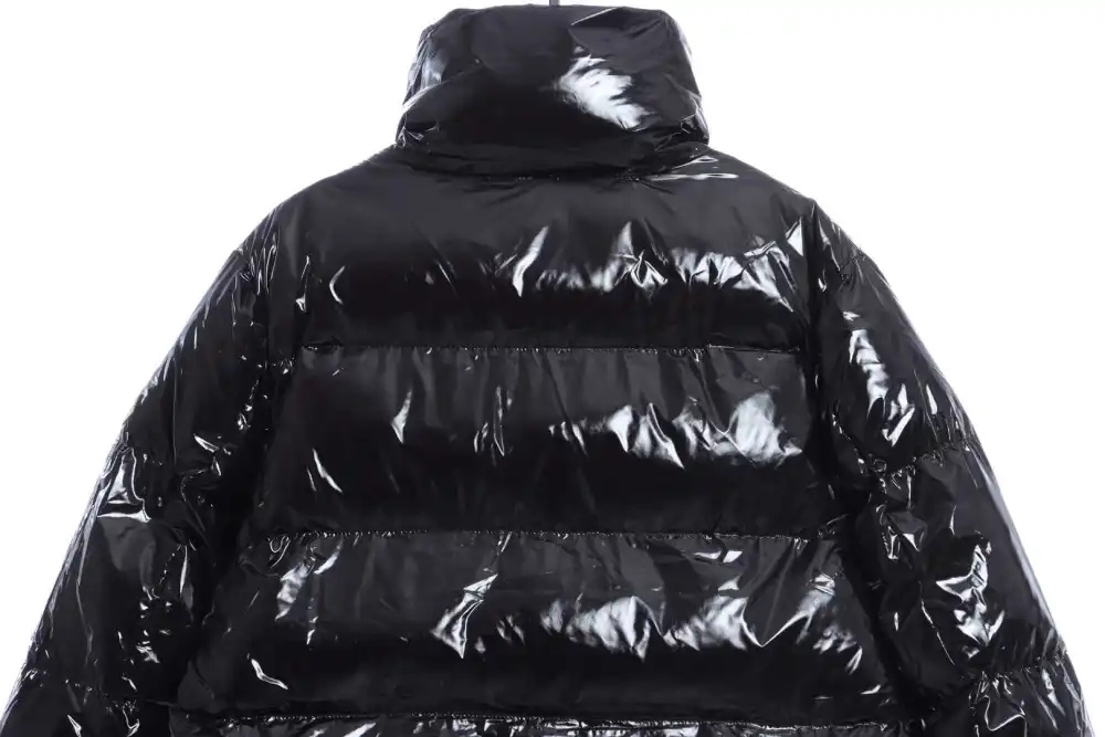 Moncler Lacquered Short Down Jacket Black