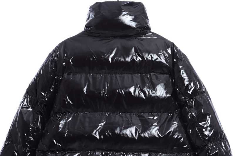 Moncler Lacquered Short Down Jacket Black
