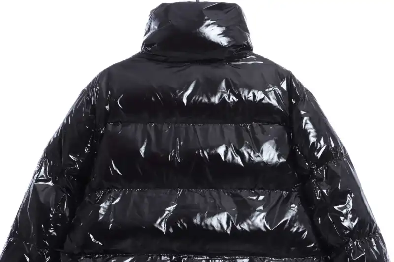 Moncler Lacquered Short Down Jacket Black
