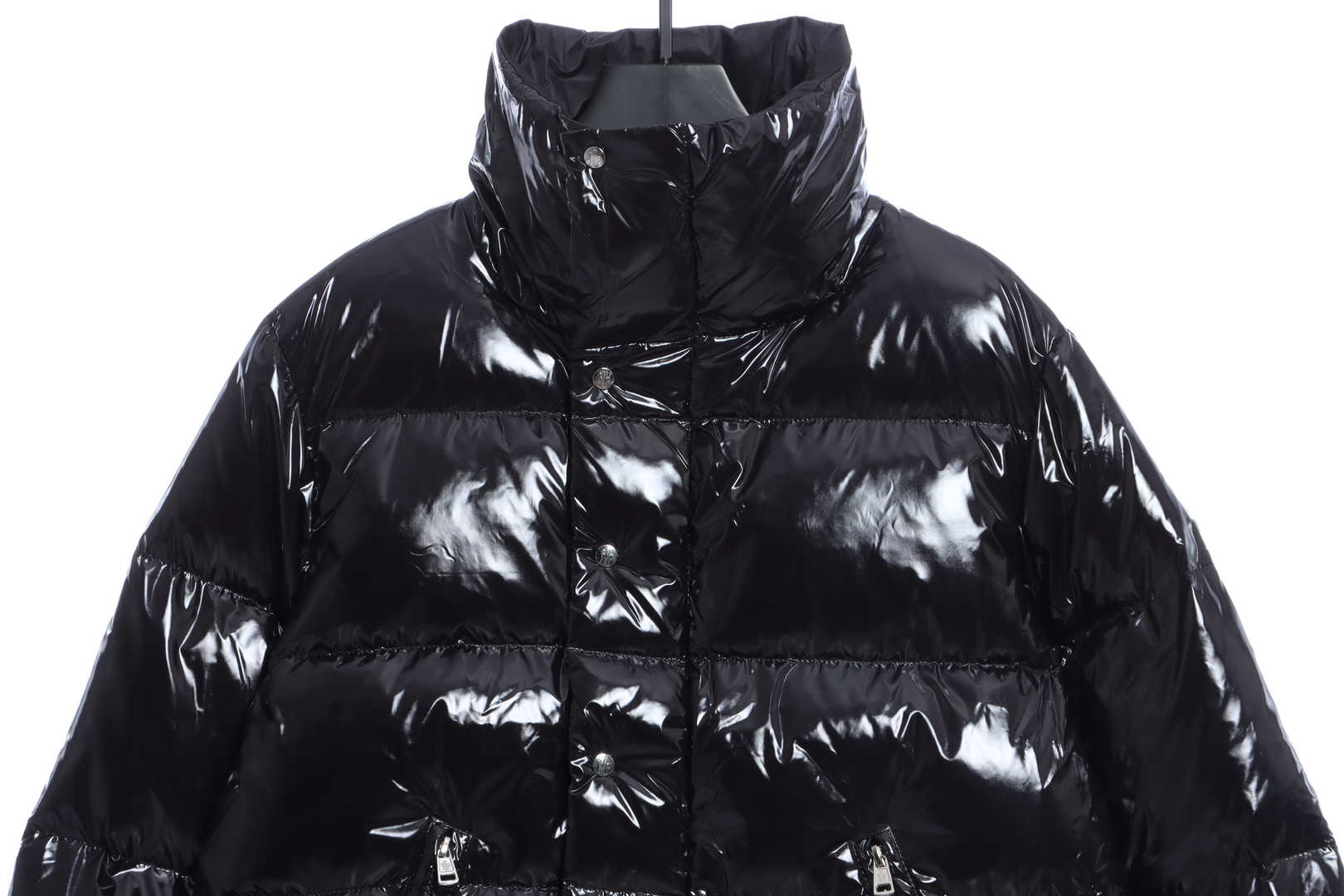 Moncler Lacquered Short Down Jacket Black