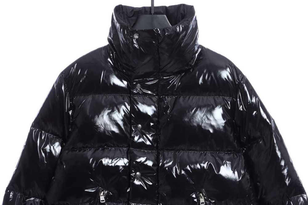 Moncler Lacquered Short Down Jacket Black