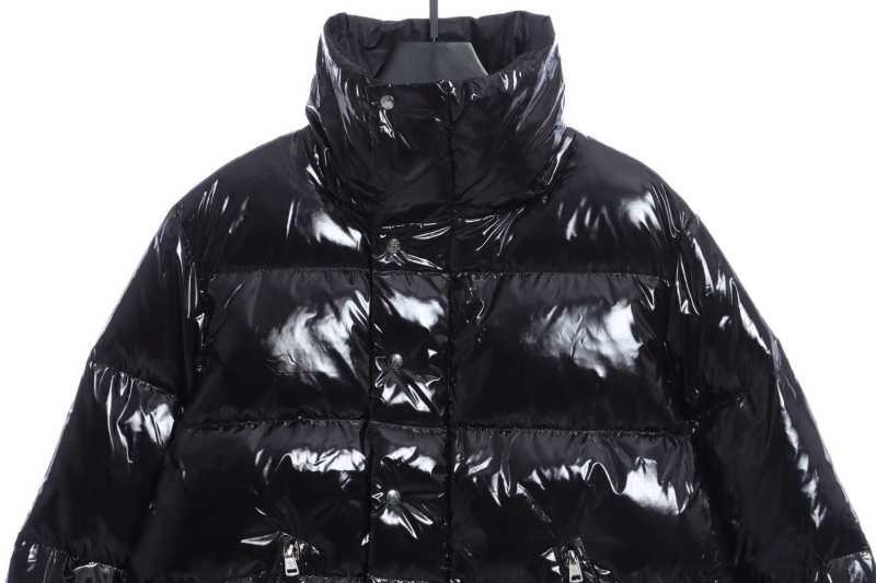 Moncler Lacquered Short Down Jacket Black