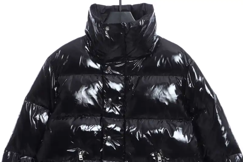 Moncler Lacquered Short Down Jacket Black