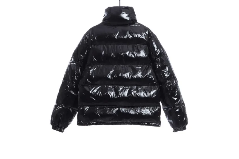 Moncler Lacquered Short Down Jacket Black