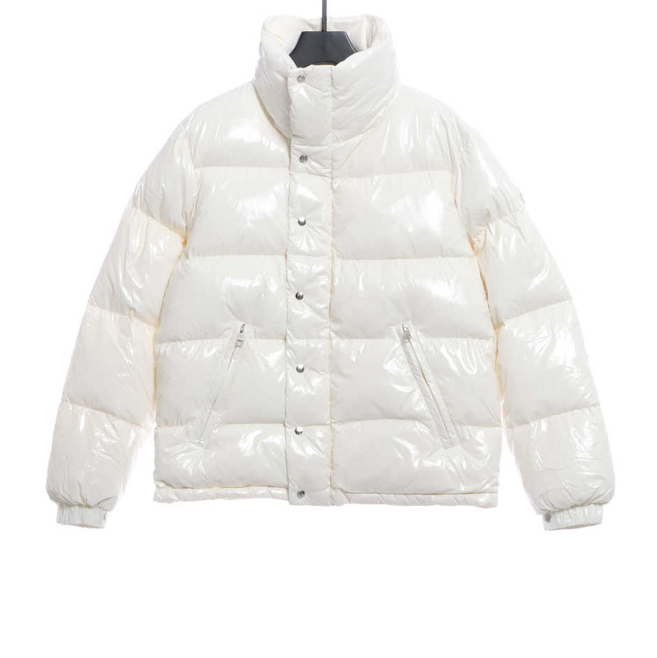 Moncler Lacquered Short Down Jacket White