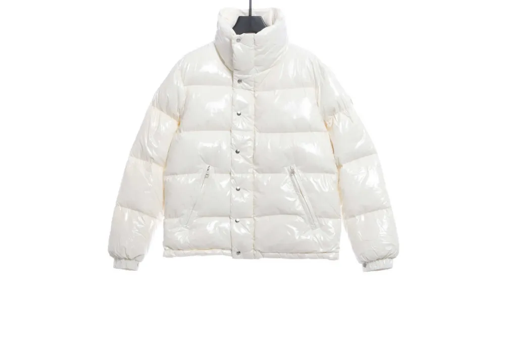 Moncler Lacquered Short Down Jacket White