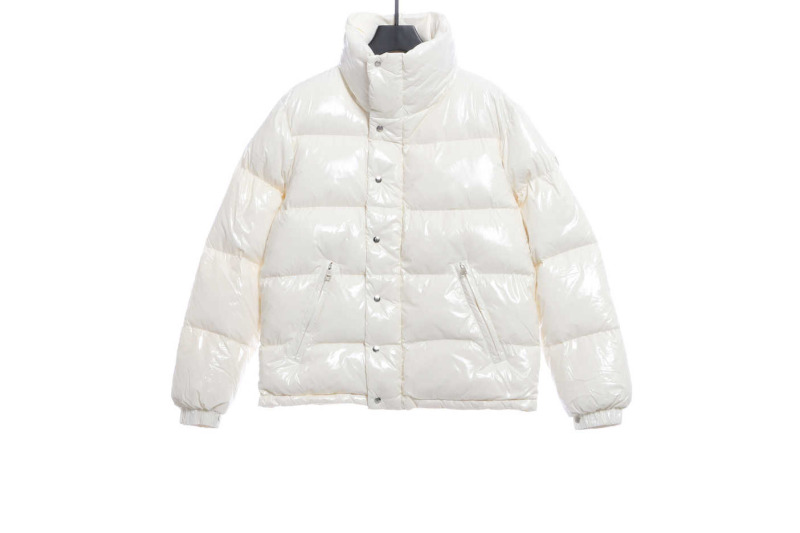Moncler Lacquered Short Down Jacket White