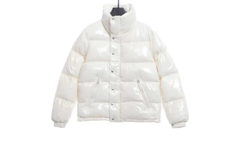 Moncler Lacquered Short Down Jacket White