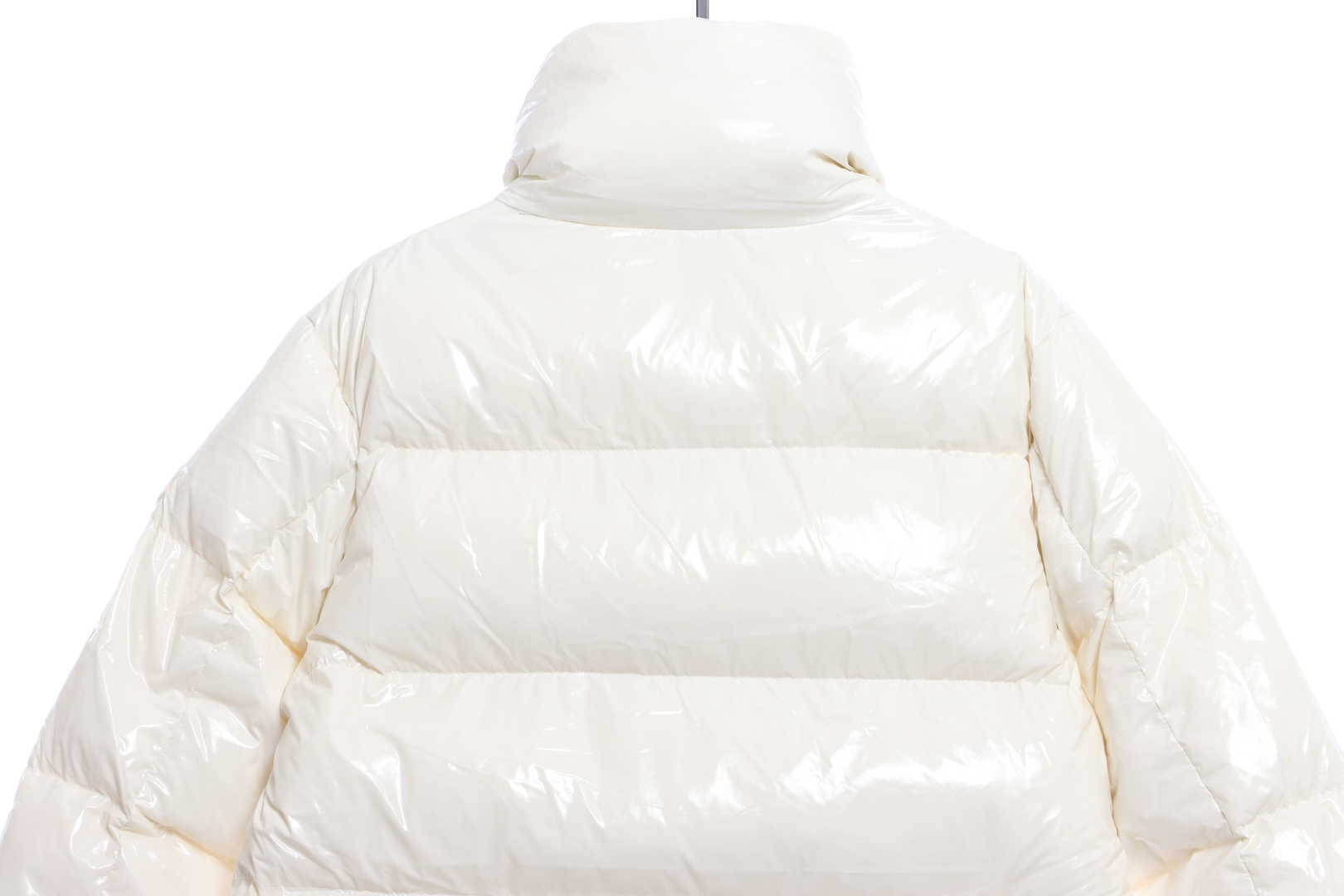 Moncler Lacquered Short Down Jacket White
