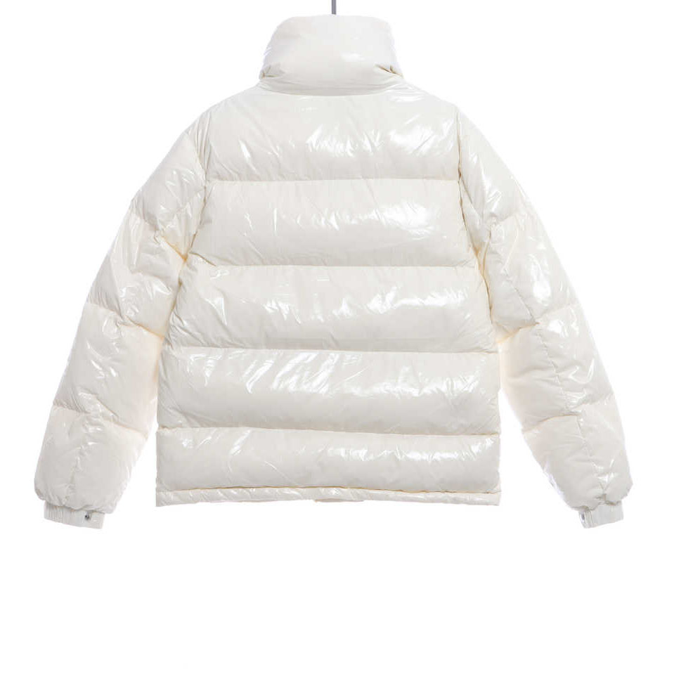 Moncler Lacquered Short Down Jacket White