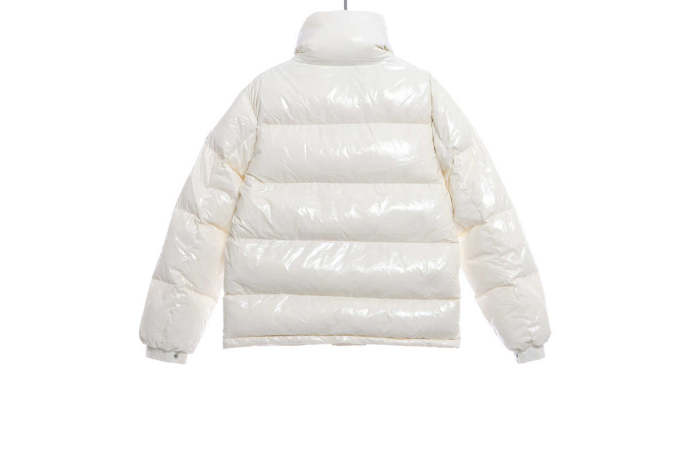 Moncler Lacquered Short Down Jacket White
