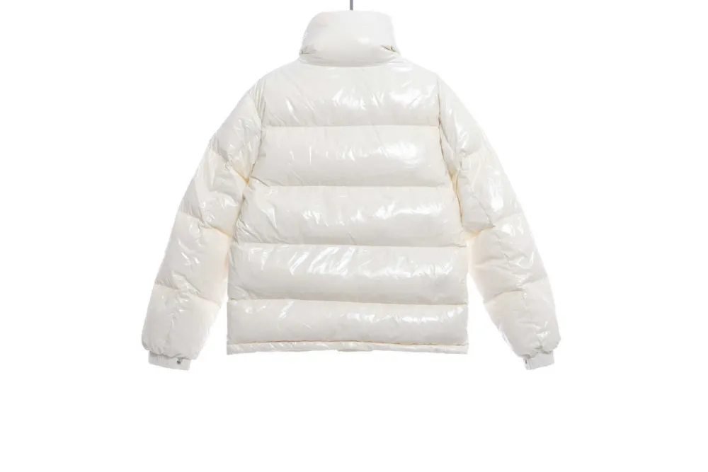 Moncler Lacquered Short Down Jacket White