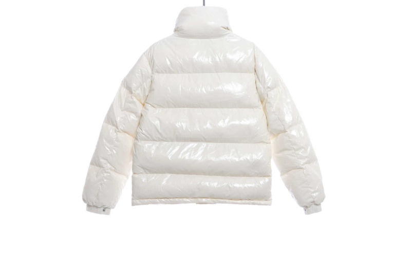 Moncler Lacquered Short Down Jacket White