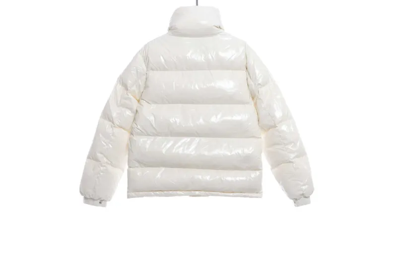 Moncler Lacquered Short Down Jacket White
