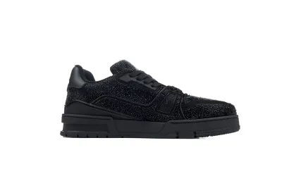 Louis Vuitton LV Trainer Crystals All Black Sneakers 02