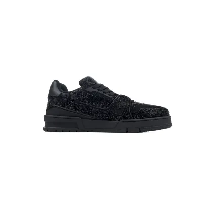 Louis Vuitton LV Trainer Crystals All Black Sneakers 02