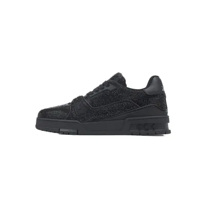 Louis Vuitton LV Trainer Crystals All Black Sneakers 01