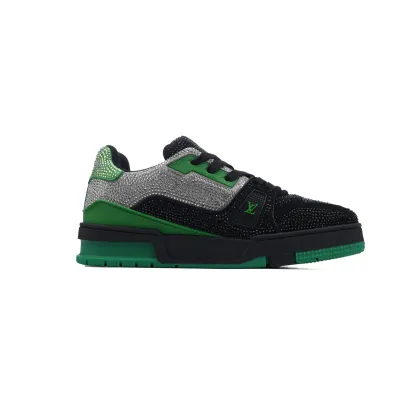 Louis Vuitton LV Trainer Crystals Black/Green Sneakers 02