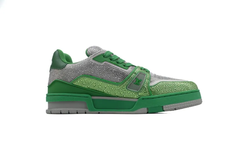Louis Vuitton LV Trainer Crystals Grey/Green Sneakers