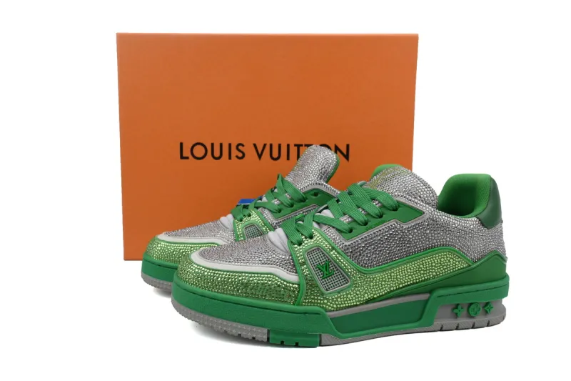 Louis Vuitton LV Trainer Crystals Grey/Green Sneakers