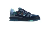 RSOUTFIT Louis Vuitton LV Trainer Crystals Black/Navy Blue Sneakers