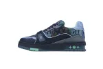 RSOUTFIT Louis Vuitton LV Trainer Crystals Black/Navy Blue Sneakers