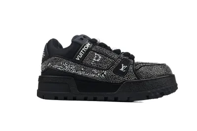 RSOUTFIT Louis Vuitton LV Trainer Maxi Sneaker All Black Diamond 02