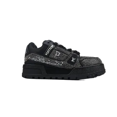 RSOUTFIT Louis Vuitton LV Trainer Maxi Sneaker All Black Diamond 02