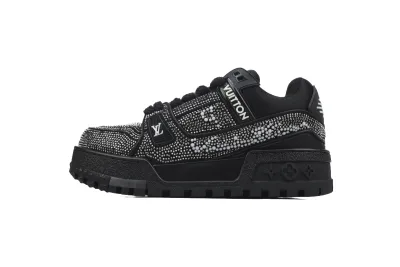 RSOUTFIT Louis Vuitton LV Trainer Maxi Sneaker All Black Diamond 01