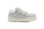 RSOUTFIT Louis Vuitton LV Trainer Maxi Sneaker White Khaki Diamond