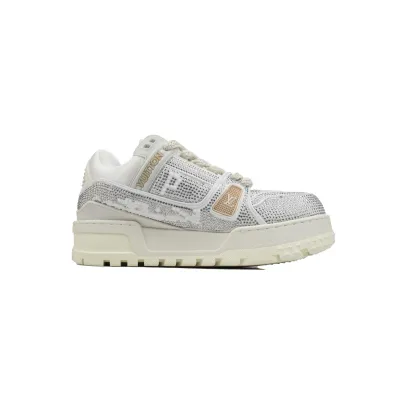 RSOUTFIT Louis Vuitton LV Trainer Maxi Sneaker White Khaki Diamond 02