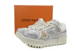 RSOUTFIT Louis Vuitton LV Trainer Maxi Sneaker White Khaki Diamond