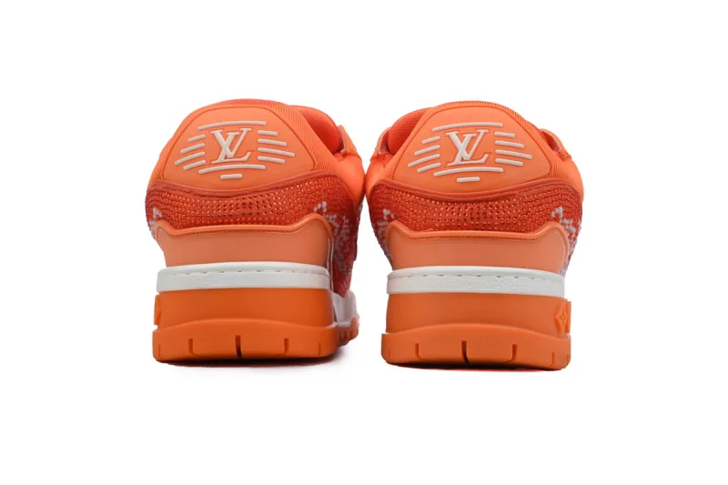 RSOUTFIT Louis Vuitton LV Trainer Maxi Sneaker White Orange Diamond