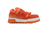 RSOUTFIT Louis Vuitton LV Trainer Maxi Sneaker White Orange Diamond