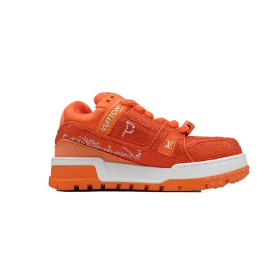 RSOUTFIT Louis Vuitton LV Trainer Maxi Sneaker White Orange Diamond 02