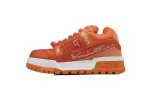 RSOUTFIT Louis Vuitton LV Trainer Maxi Sneaker White Orange Diamond