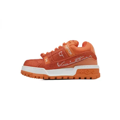 RSOUTFIT Louis Vuitton LV Trainer Maxi Sneaker White Orange Diamond 01