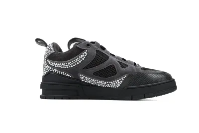 RSOUTFIT Louis Vuitton LV Skate Black Grey Crystal Sneakers 02