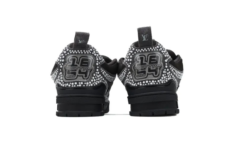 RSOUTFIT Louis Vuitton LV Skate Black Grey Crystal Sneakers