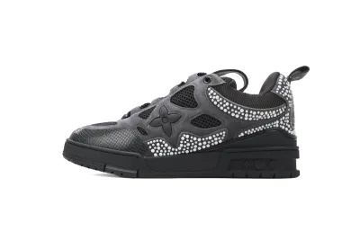 RSOUTFIT Louis Vuitton LV Skate Black Grey Crystal Sneakers 01