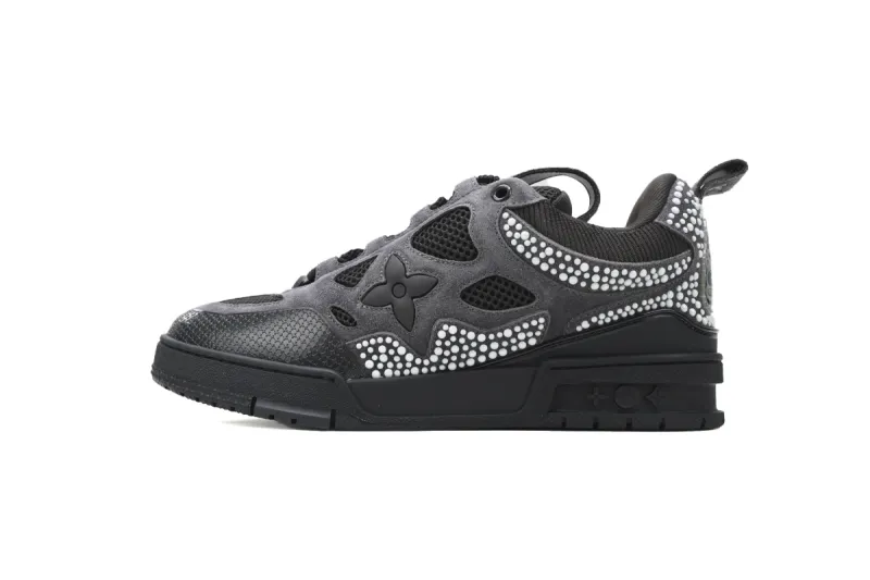 RSOUTFIT Louis Vuitton LV Skate Black Grey Crystal Sneakers