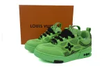 RSOUTFIT Louis Vuitton Neon Green Crystal LV Skate Sneakers