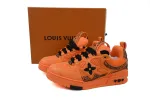 RSOUTFIT Louis Vuitton Neon Orange Crystal LV Skate Sneakers